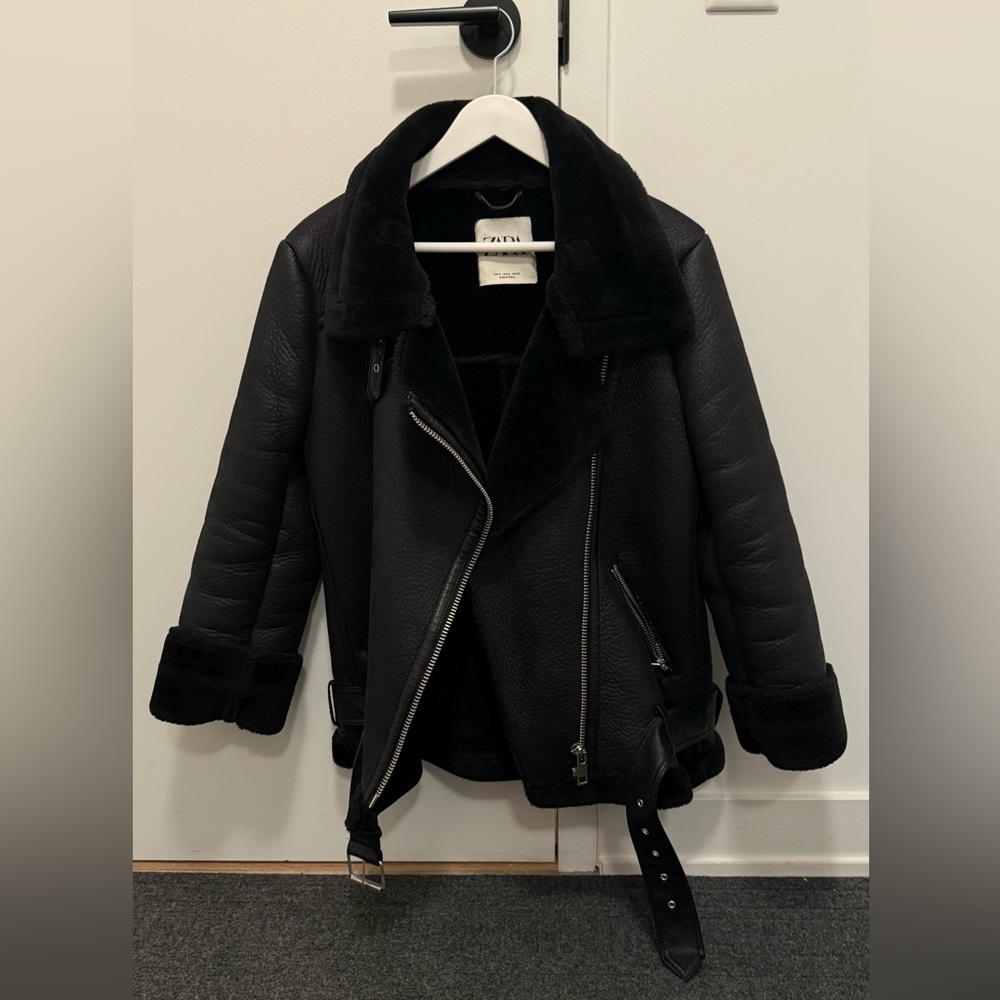 Zara Black Shearling Jacket